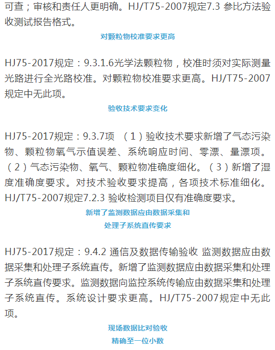 煙氣（so2，nox，顆粒物）排放連續(xù)監(jiān)測技術(shù)規(guī)范 HJ75-2017與HJ/T75-2007標(biāo)準(zhǔn)究竟有何不同